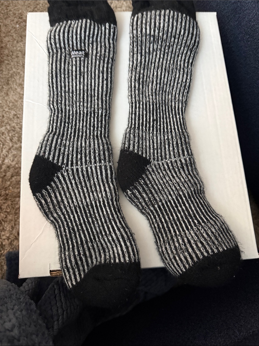 Men's Black & Gray Thermal Crew Socks